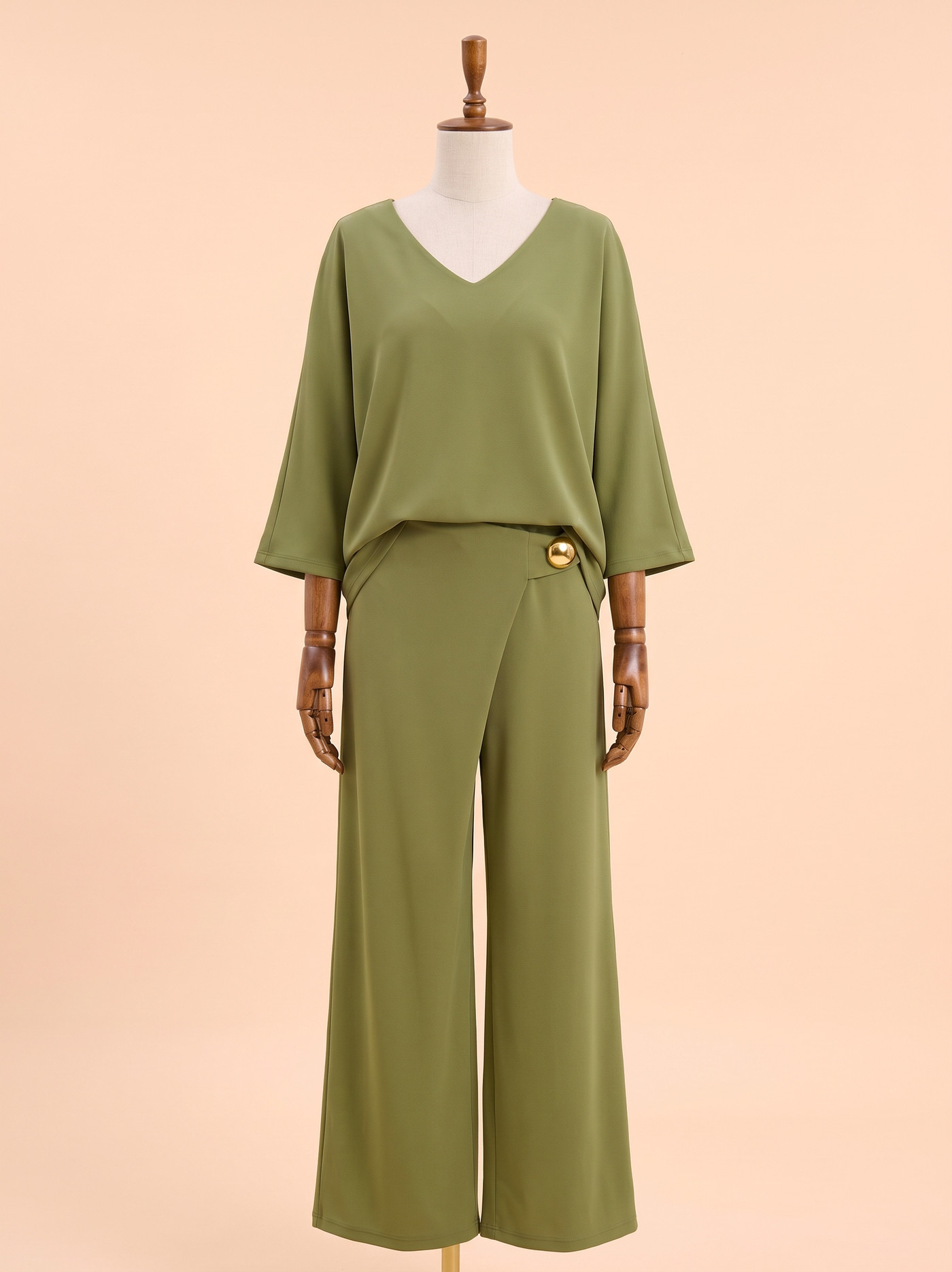 Fiyonk Detaylı Bluz & Pantolon Takım