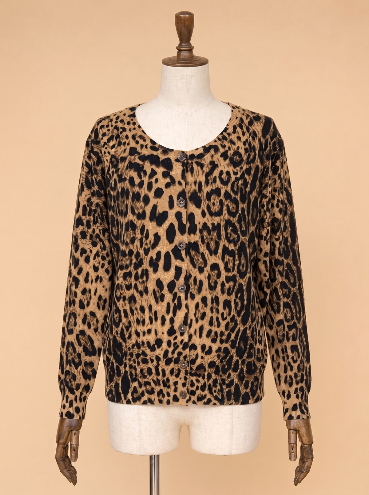Leopar Desenli Triko Kazak