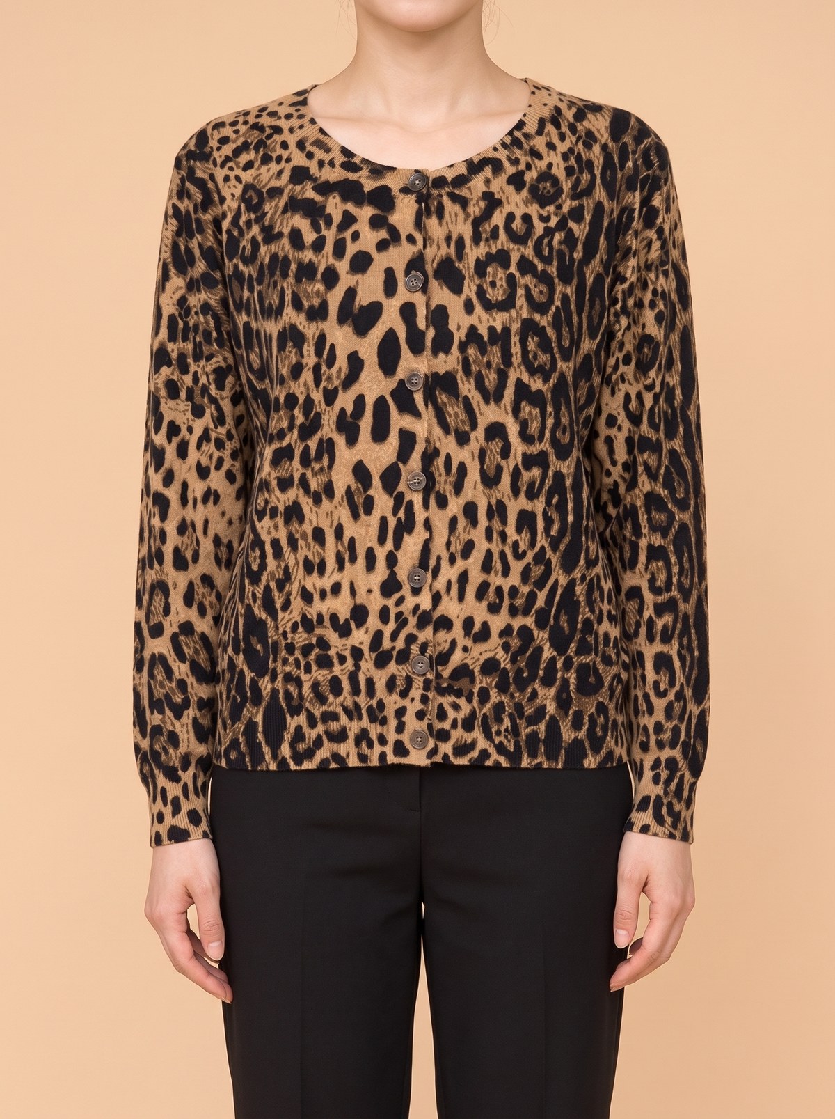 Leopar Desenli Triko Kazak - Görsel 2