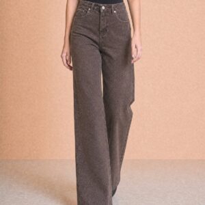 Simli Wide Leg Kot Pantolon